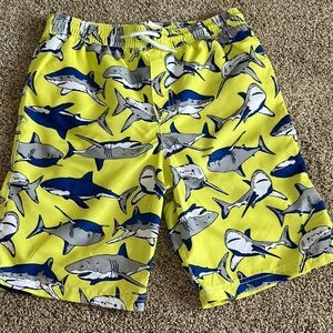 Carter's Kids Swim Trunks - Yellow with Blue Sharks